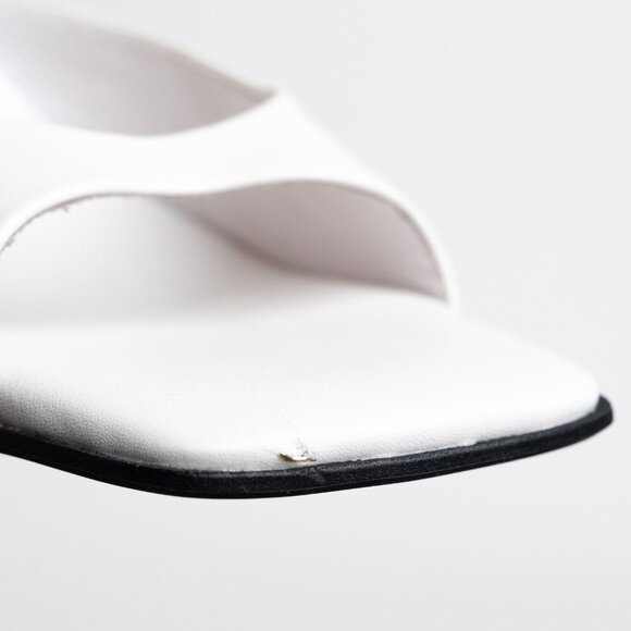 ✨ Jeffrey Campbell Square Toe Sandal Mule Inspired Heels White NEW - Picture 11 of 16